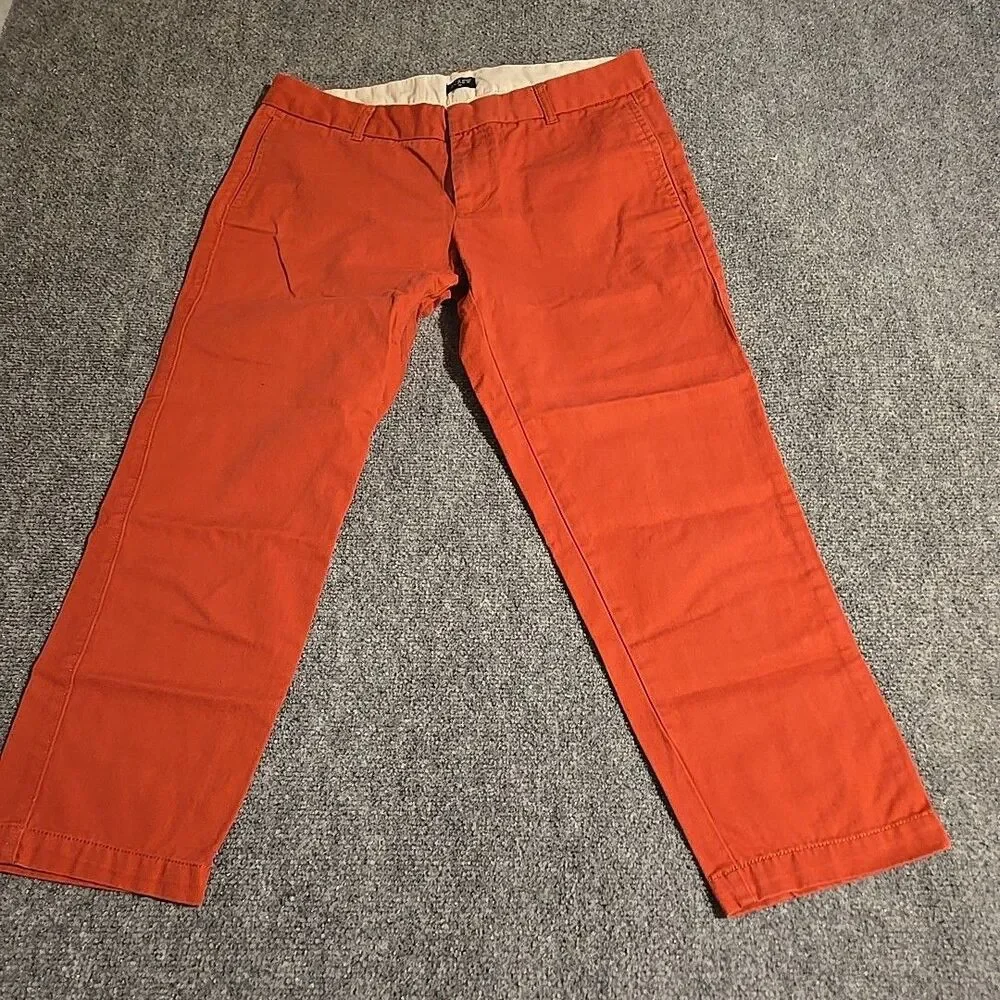 J Crew Pants Capri  Womens 8 Pink City Fit Straight Leg Casual Professional